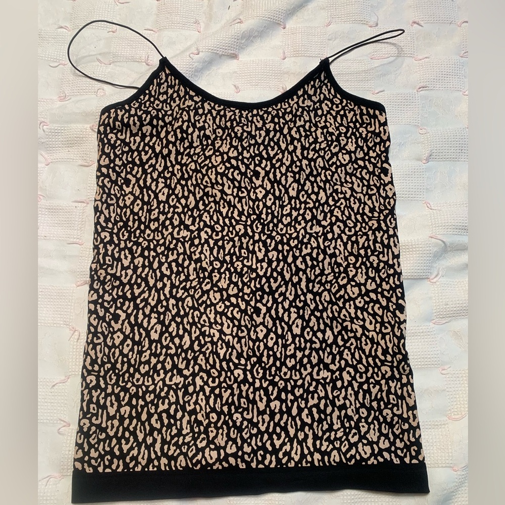 Spaghetti strap cheetah tank